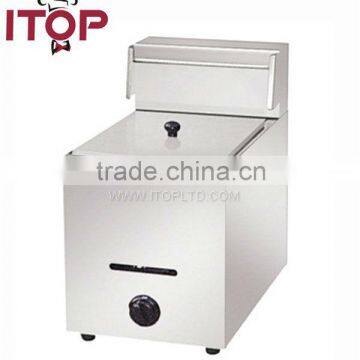 1-Tank 1-basket Natural Gas Chip Deep Fryer Oil Filter Machine photo-2