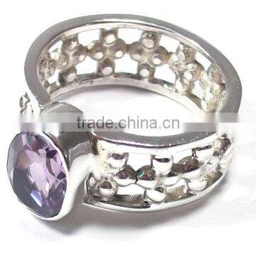 Amethyst silver ring Indian ethnic silver jewelry Amethyst jewelry