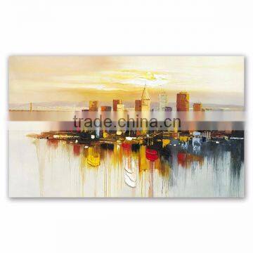 ROYI ART Hand Painted Cityscape Oil Painting on Canvas