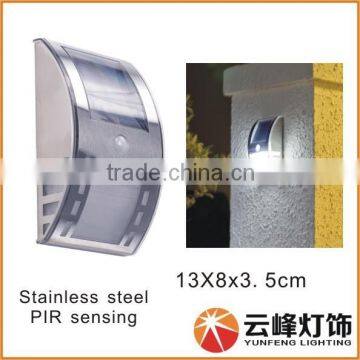 hot selling stainless steel solar PIR motion sensor light solar wall light PIR