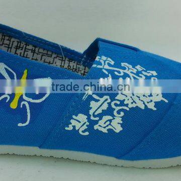 pretty blue ladies' canvas casual shoes