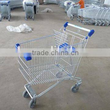 Russian Style Feet 100L Supermarket Hand Cart Metal Trolley