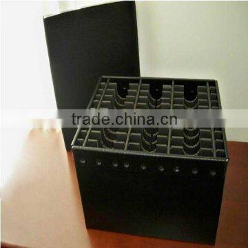 Black corrugted Fluted plastic esd box with dividers