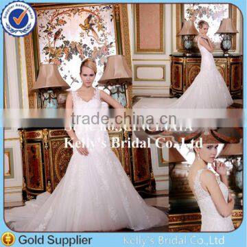 High Quality Wholesale & Custom Made Lace Sleeve A-line Simple Wedding Dresses