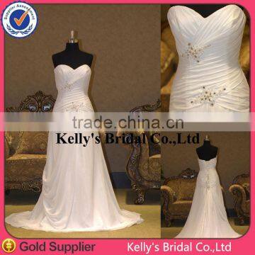 Beautiful chiffon beading bridalmaid dress with lace up back