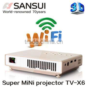 Sansui high quality dlp 1500 lumens mini short throw 3d projector