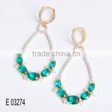 Fashion stock bijoux brass earring latest designs girls top costume jewelry