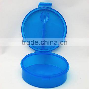Food Grade Plastic Kids Round Lunch Box with Fork