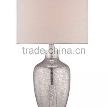 modern style wine red glass table lamp with gourd shape and white cylinder shade