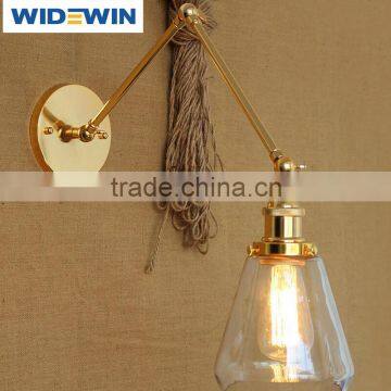 220V Iron Chrome Bar Dining Room Hotel Vintage Glass Wall Lamp Lighting photo-2