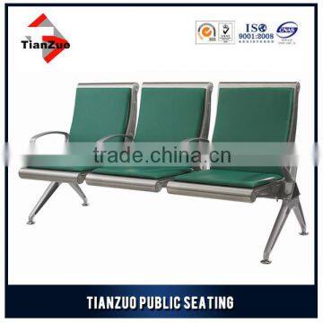 3 seater cushions stainless steel waiting room chairs