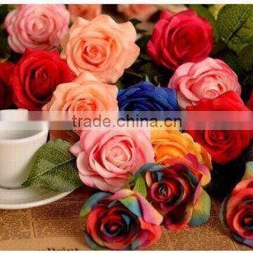 real touch rainbow rose in 7 colors artificial flower for events and wedding decorations