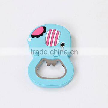 Elephant shape deisgn logo printed soft PVC custom pvc bottle opener