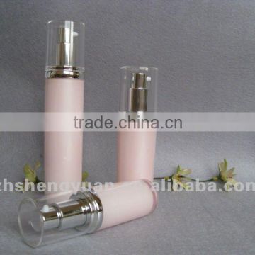 pink plastic lotion bottle for cosmetic package