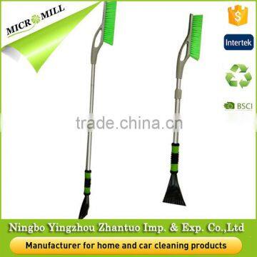 Telescoping ice scraper with brush, long handle snow brush with aluminium handle