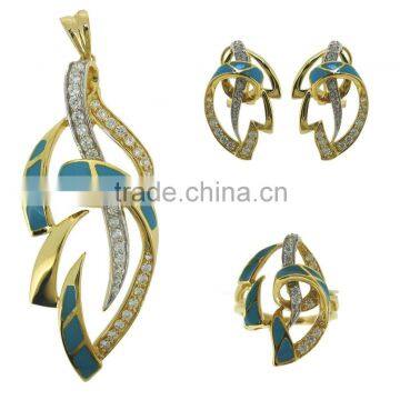 gold jewelry with cz QMH014, wholesale manufacturer QMH014