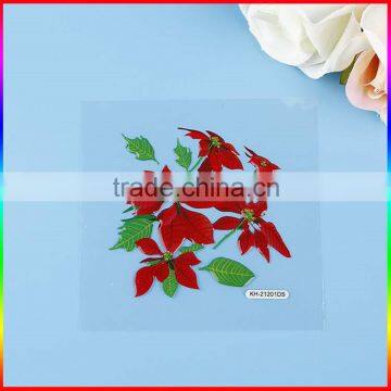 flower designs PVC stickers/crystal vinyl stickers