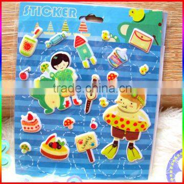 cartoon 3D puffy sticker for boys and girls