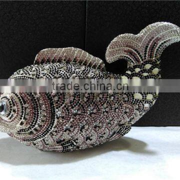 Colorful crystal stone and rhinestone evening clutch Cute fish Evening Bags YUE15-1