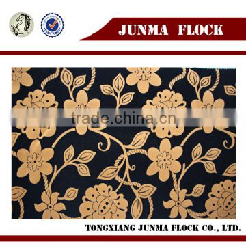 Yellow black flower pattern China home textile city design flocked, car seat fabric