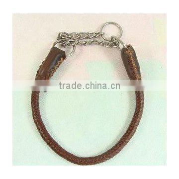 Stylish Small Braided Leather Dog Collars Personalized