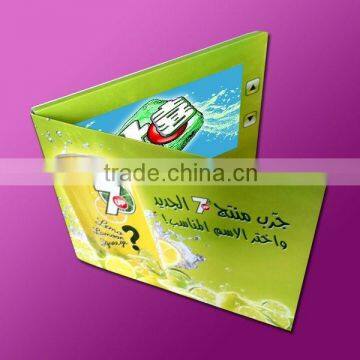 Customized 7 inch lcd wedding invitation card video playing card paper brochure with built in memory for christmas gifts