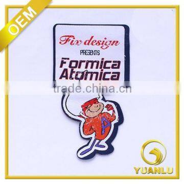 cheap custom sew on embroidery clothing badge