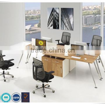 Hot-saled four-seater MFC office workstation with partition and pedestal