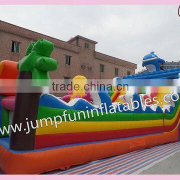 Inflatable Fun City Supplier / PVC Tarpaulin Playground / Large Slide