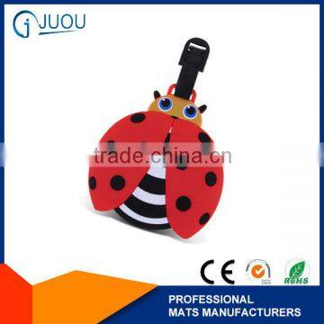 indestructible Seven-spotted ladybugs shaped silicone rubber luggage tags