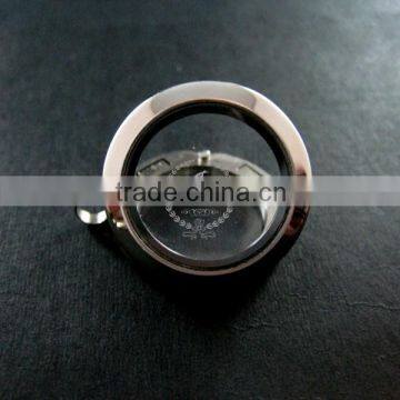 25mm High Quality Round Glass Magnetic Closure Stainless Steel Silver Memory Photo Locket for Charms Floating 1820098