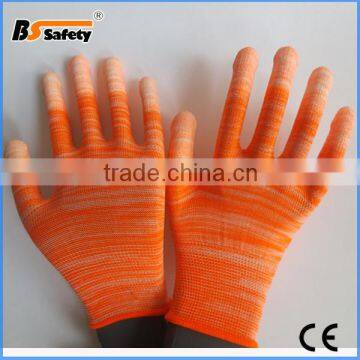 BSSAFETY antistatic nylon pu carbon conductive worker gloves