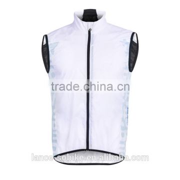 white windproof cycling jackets cycling windstopper jacket 3D cut cycling vest