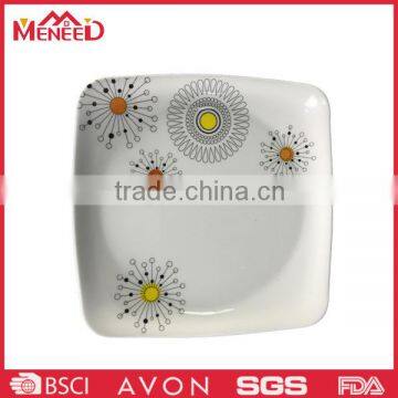 Custom Flower Print Square Snake Melamine Plate photo-3