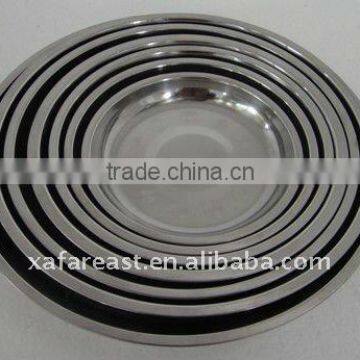 stainless steel serving round dish