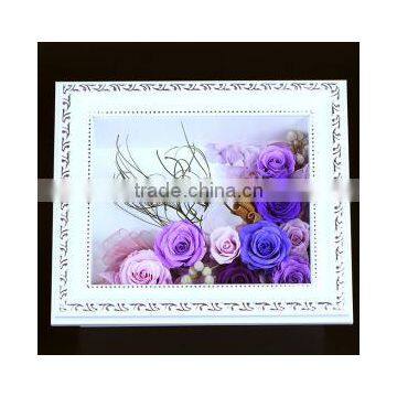 on sale 9pcs of preserved purple rose Preserved flower frame wall hanging home decoration