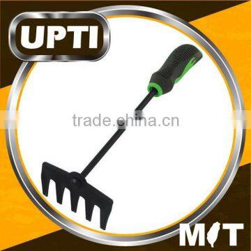 Taiwan Made High Quality 316mm Two-Tone Egro Handle Five-Teeth Garden Rake Metal Teeth Garden Tool Weeding Rake