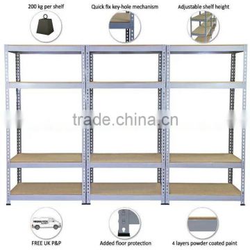 5 tier MDF board slotted angle shelving