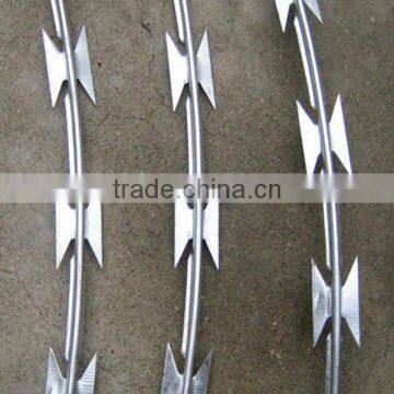 high tensile galvanized sharp razor barbed wire for security fence