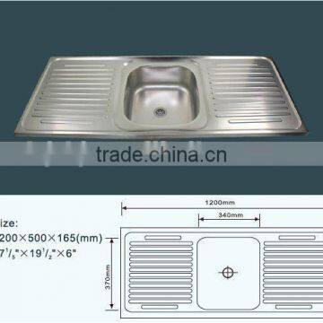 Stainless Steel Kitchen Sink JZ-327 120X50X16CM Sink Hot Sinks photo-2