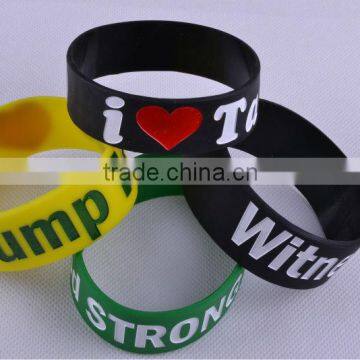 Fashion sport simple design wide wristbands silicone bangles