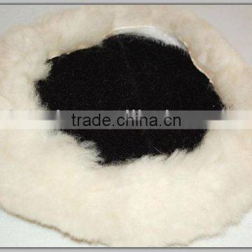 100% Sheep Wool Buffing And Polishing Pad With Magic Tape Factory