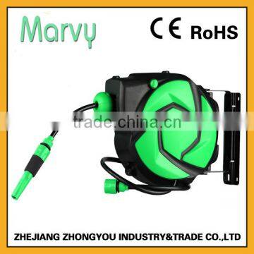 Garden hose reel type retractable hose reel with 10+1m PVC water hose reel