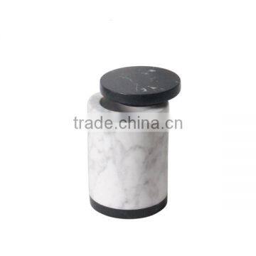 china factory luxury white and black artificial marble candle jars