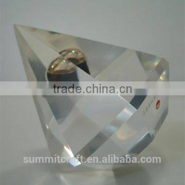 Custom acrylic resin oil drop diamond shape paperweight