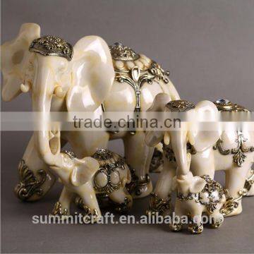 Antique resin artificial ivory elephant decors