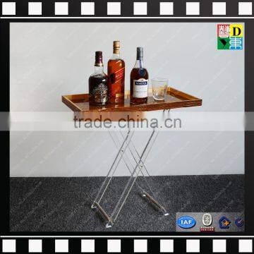 Custom acrylic folding snack table household acrylic clear folding tray table foldable coffee table from china manufacturer