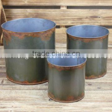 antique large metal flower pots