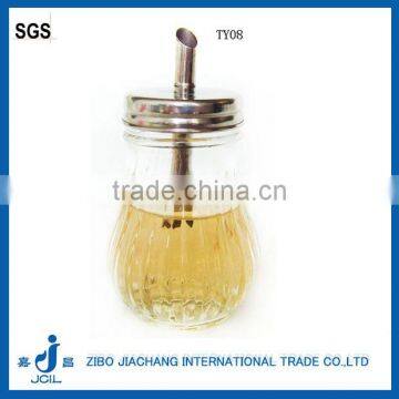 mini wholesale cheap clear glass oil bottle with metal lid