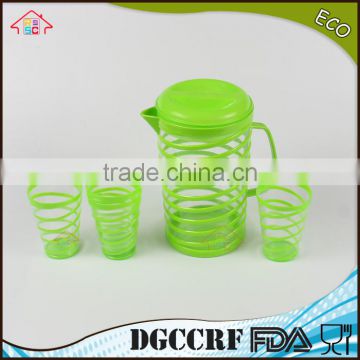 NBRSC Kitchen Home 4 pcs Plastic Drinking Water Cups with Teapot